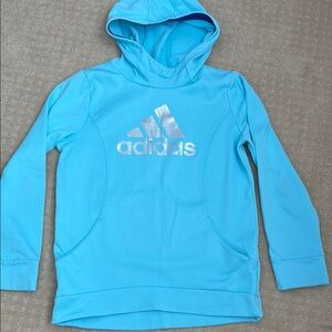 Adidas Blue Pullover Hoodie with Logo